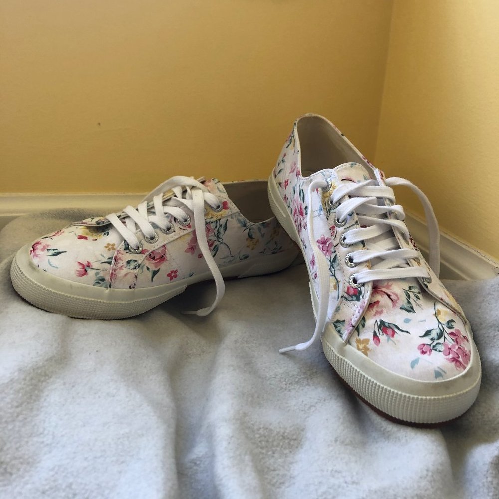 Superga Floral Sneakers - Size 9